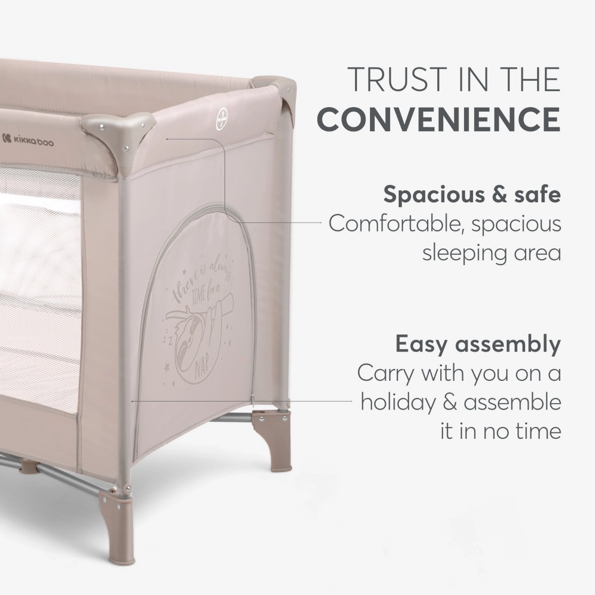 KikkaBoo® Prenosna posteljica 2 levels 125x65 So Gifted Beige KikkaBoo