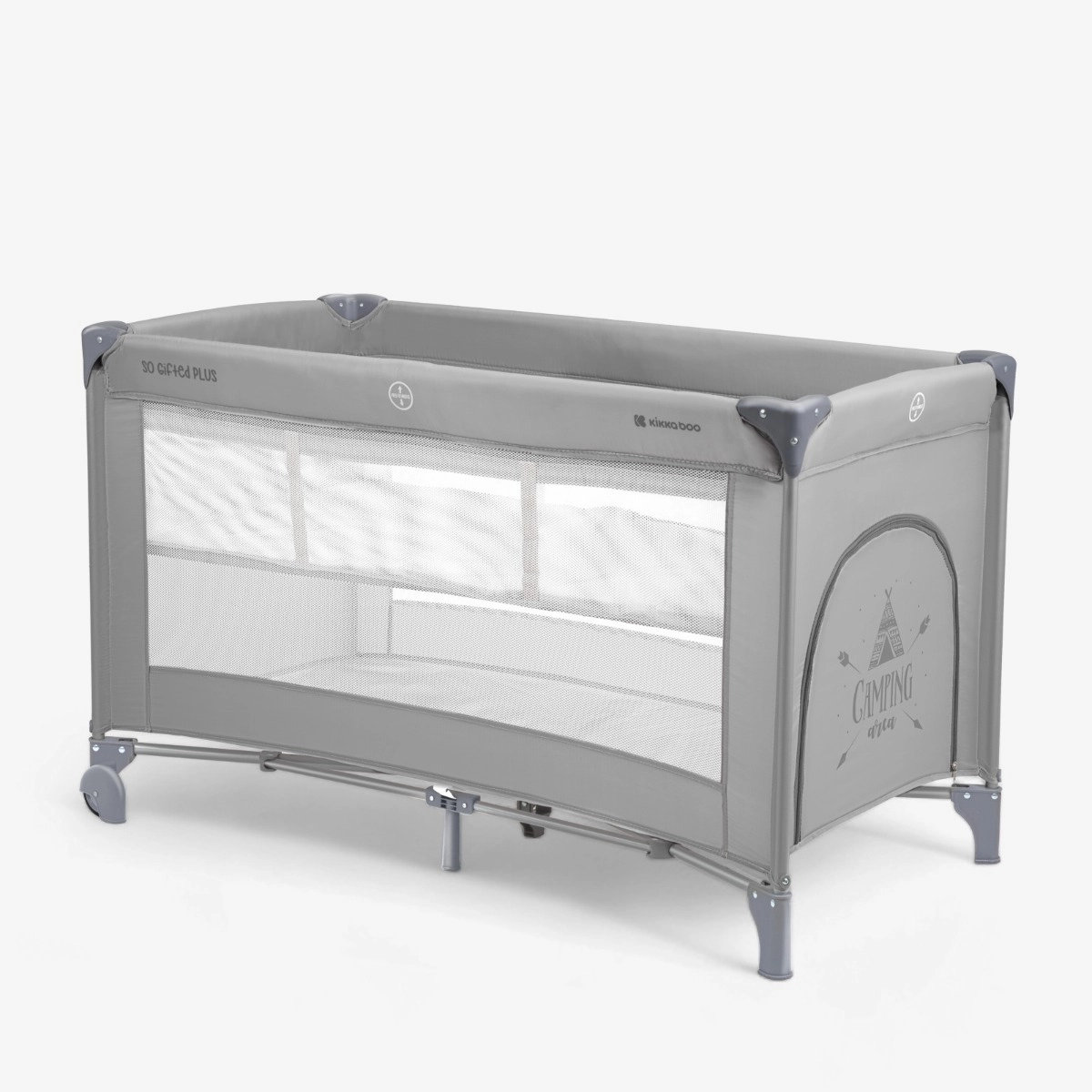 KikkaBoo® Prenosna posteljica 2 levels 125x65 So Gifted PLUS Grey KikkaBoo