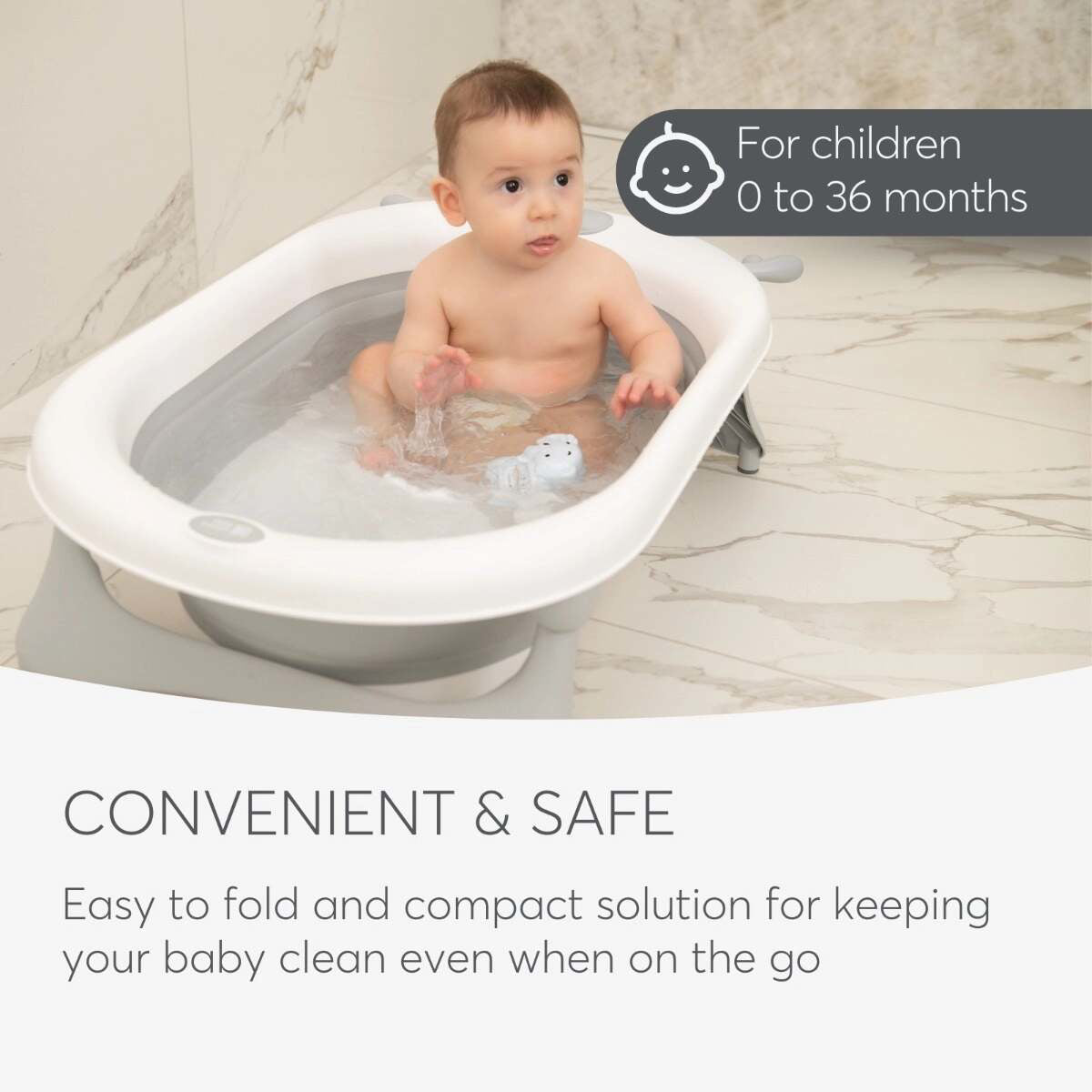 KikkaBoo® Zložljiva banjica Foldy Grey KikkaBoo