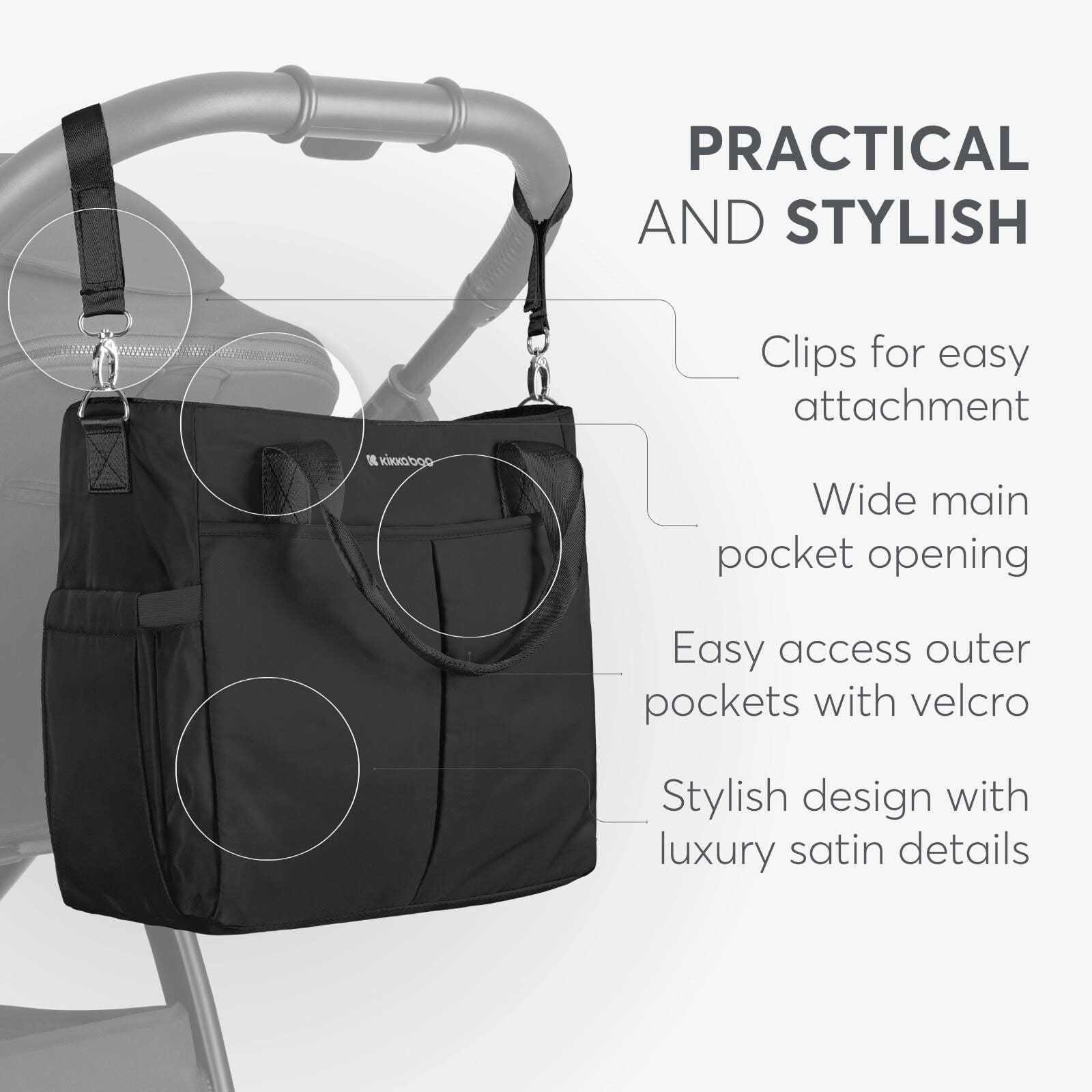 KikkaBoo® Previjalna torba Brielle Black KikkaBoo