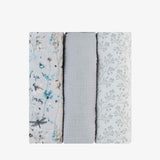 KikkaBoo® Muslin swaddle set 3 pcs 100x100 cm Dreamy Fields Grey