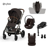 Cybex® Dječja kolica sa sklopivom košarom 4u1 Balios S Lux + Nosiljka Amya + Autosjedalica Cloud G3 + IsoFix baza G3 Chocolate Brown