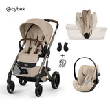 Cybex® Poussette avec nacelle pliable 3en1 Balios S Lux + Siège auto Cloud G3 Almond Beige (+ Rain cover)