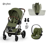 Cybex® Poussette 3en1 avec nacelle pliable Balios S Lux + Siège auto Cloud G3 Moss Green (+ Housse de pluie)