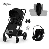 Cybex® Poussette 3en1 avec nacelle pliable Balios S Lux + Siège auto Cloud G3 Moon Black (+ Habillage pluie)
