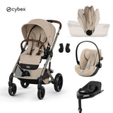 Cybex® Poussette 4 en 1 avec nacelle pliable Balios S Lux + Siège auto Cloud G3 + Base IsoFix G3 Almond Beige