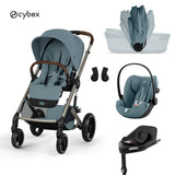 Cybex® Poussette avec nacelle pliable 4en1 Balios S Lux + Siège auto Cloud G3 + Base IsoFix G3 Stormy Blue