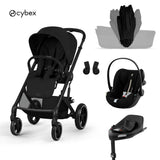 Cybex® Poussette 4 en 1 avec nacelle pliable Balios S Lux + Siège auto Cloud G3 + Base IsoFix G3 Moon Black