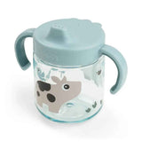 Done by Deer® Tazza con coperchio e manici Tiny farm Blu