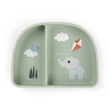 Done by Deer® Ciotola con scomparti per bambini Stick&Stay Playground Green