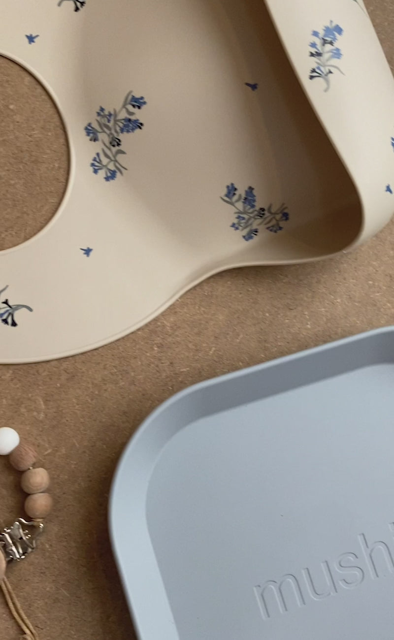 Load video: Mushie® Fork & Spoon Powder Blue