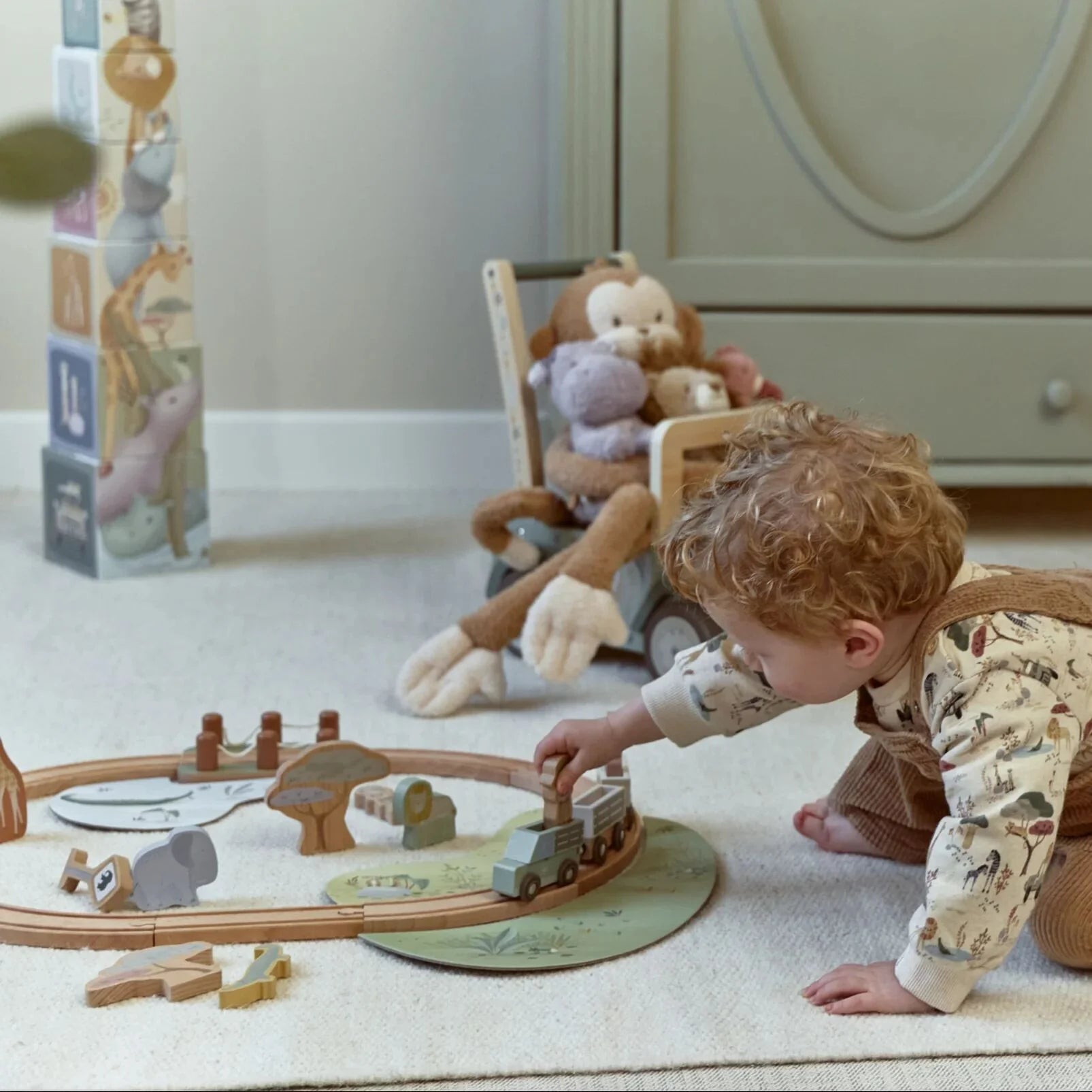 Little Dutch® Pista in legno con treno Safari Friends – slika 8