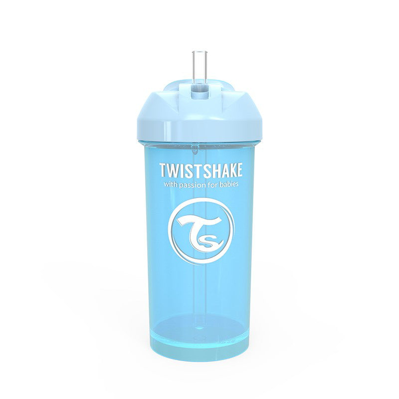 Twistshake® Lonček s slamico 360ml (12+m) Pastel Blue Twistshake