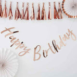 Ginger Ray® Rose Gold Happy Birthday Bunting Pick & Mix