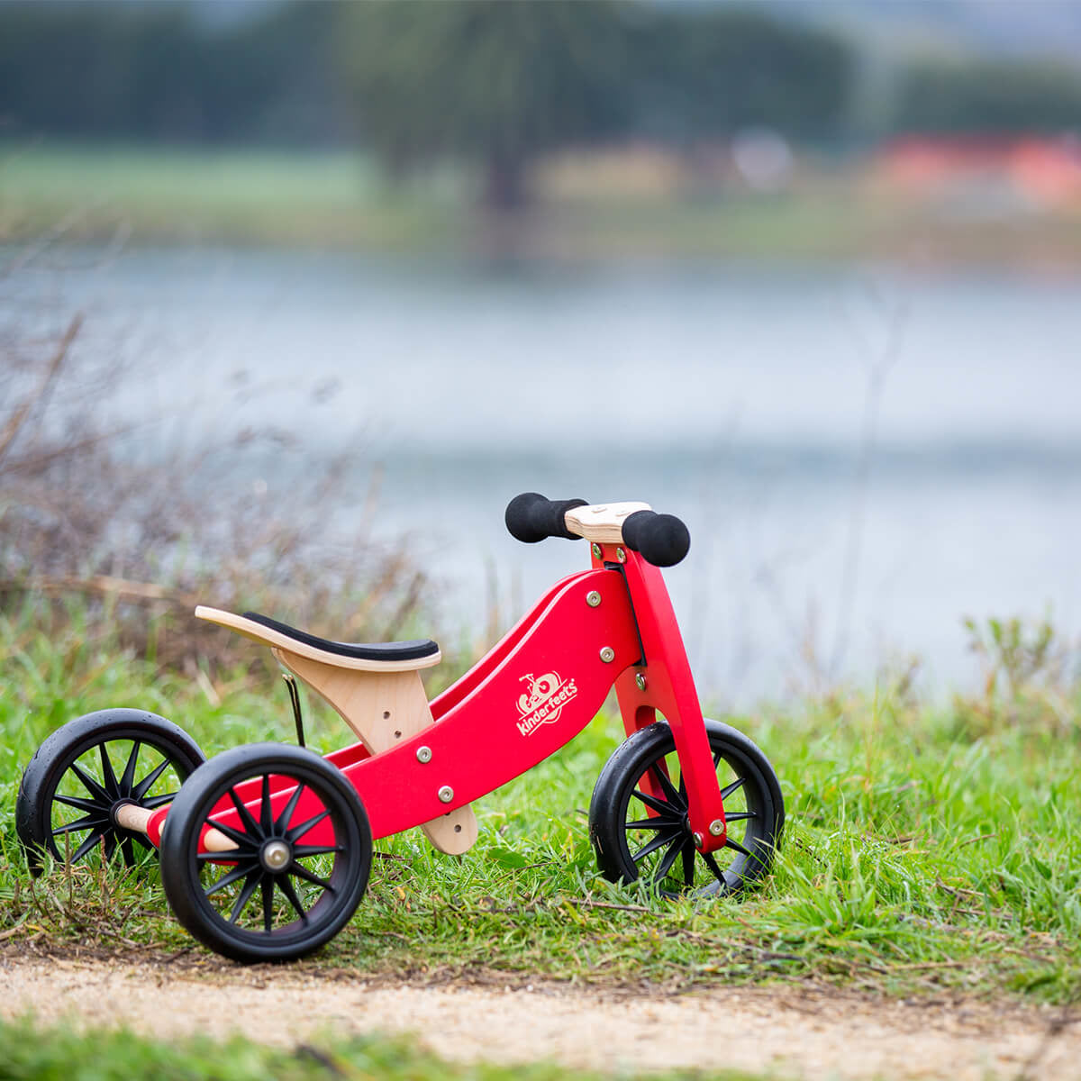 Kinderfeets® Lesen poganjalec Tiny Tot 2v1 Cherry Red Kinderfeets