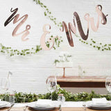 Ginger Ray® Backdrop - Mr and Mrs - Rose Gold