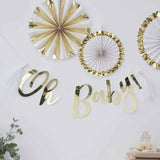 Ginger Ray® Baby Shower Bunting Gold Oh Baby!
