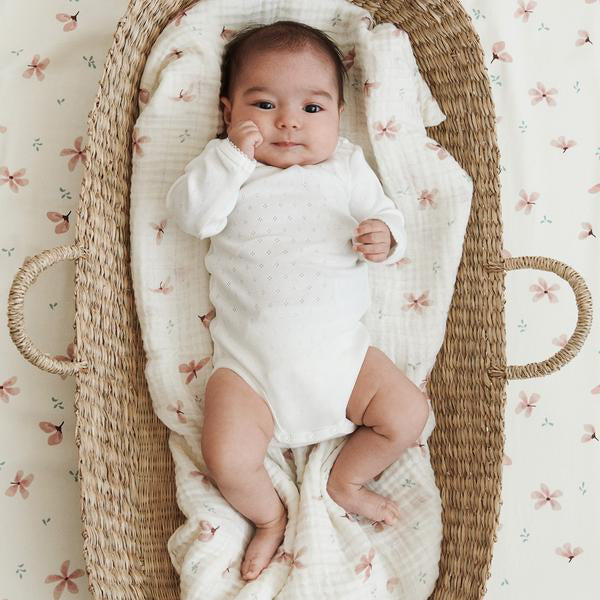 CamCam® Komplet tetra pleničk Windflower Creme 70x70 Cam Cam Copenhagen