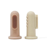 Mushie® Lot de 2 brosses à dents de doigt - Blush/Shifting Sand