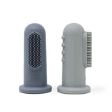Mushie® Lot de 2 brosses à dents de doigt - Tradewinds/Stone