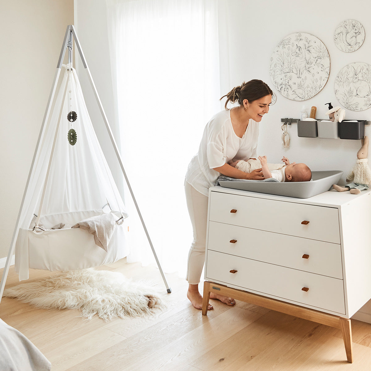 Leander® Previjalna podloga Matty Pearl Grey Leander