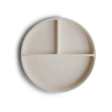 Mushie® Assiette en silicone à base ventouse Ivory/Sand