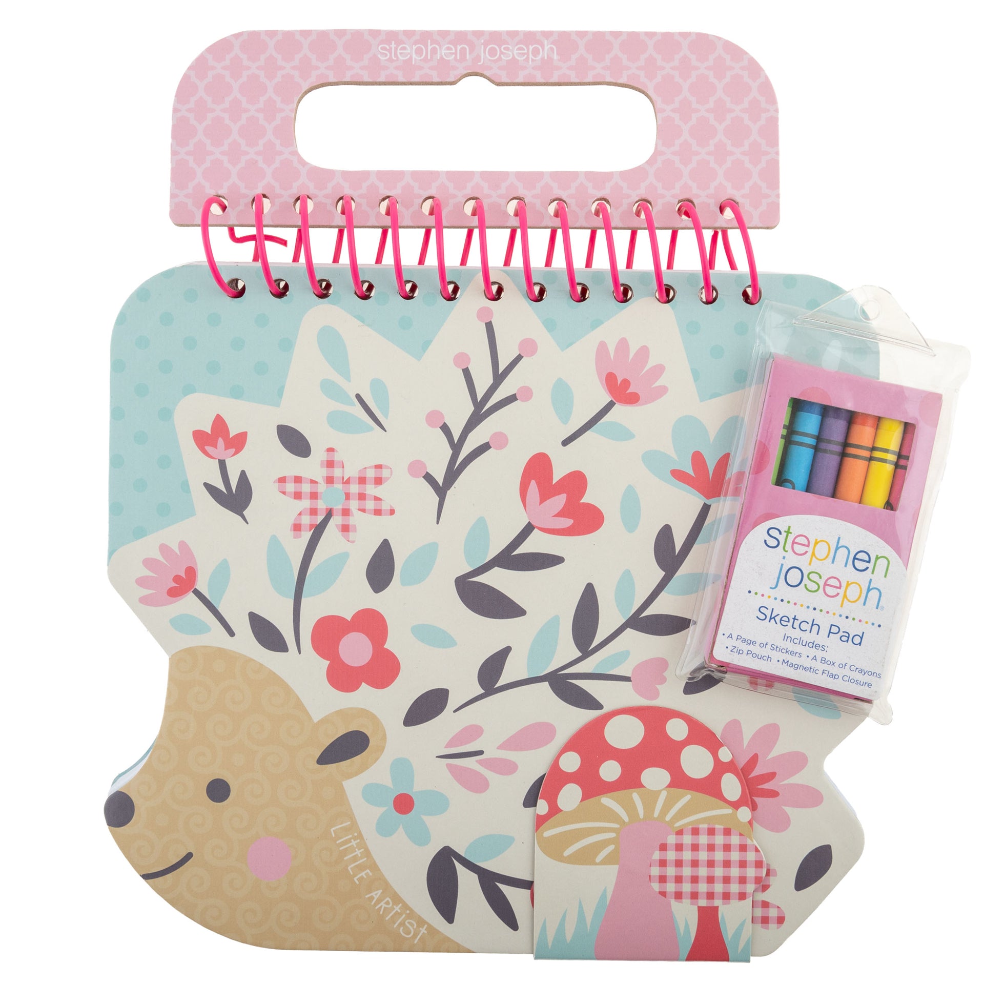 Stephen Joseph® Zvezek z nalepkami in voščenimi barvicami Hedgehog Stephen Joseph