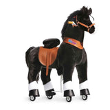 PonyCycle® Cavallo con ruote - Black with White Hoof (7+A)