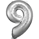 Amscan® Foil Balloon Large Numbe 9 (86 cm) Silver