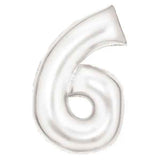 Amscan® Foil Balloon Large Numbe 6 (86 cm) Silk Lustre White