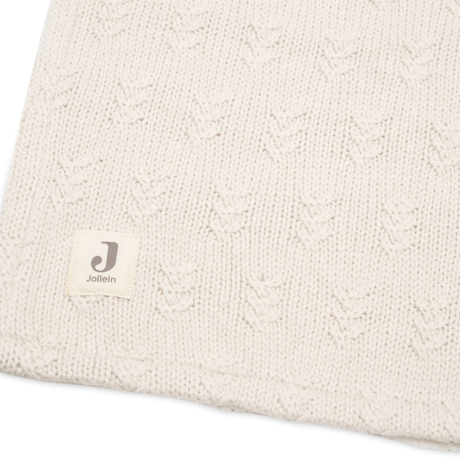 Jollein® Pletena odejica Grain Knit Oatmeal/Velvet 100x150 Jollein