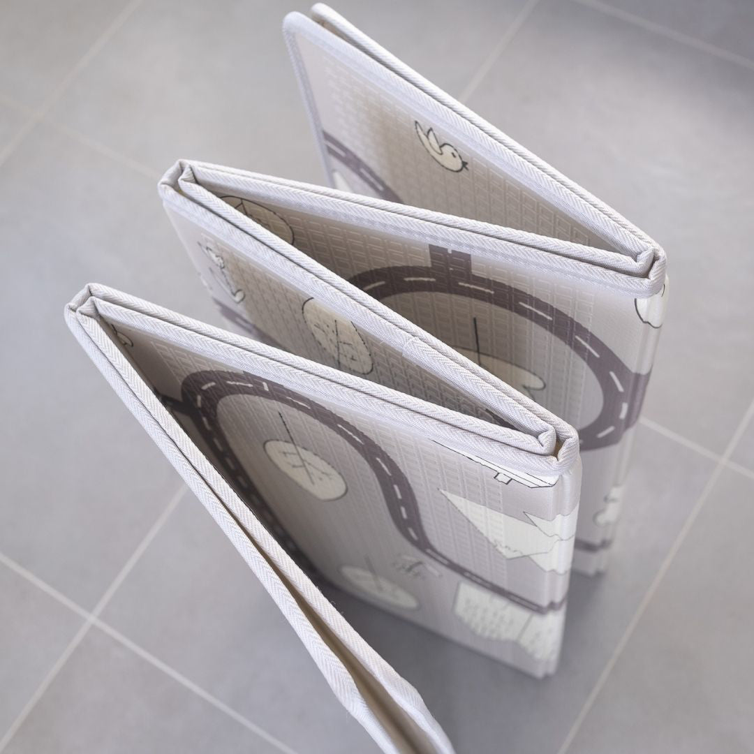 Evibell® Zložljiva igralna podloga 150x190 Dots/City Grey Evibell