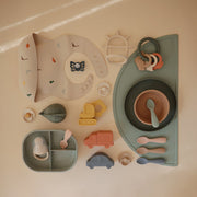 Mushie® Set dveh silikonskih žličk Starter Natural/Shifting Sand Mushie