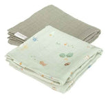 Little Dutch® Set 2 mussole Little Farm/Olive 70x70