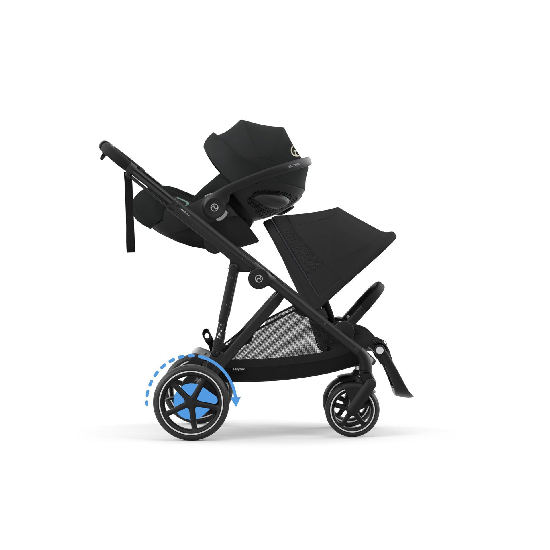 Cybex® Otroški voziček e-Gazelle™ S Moon Black (Black Frame) Cybex