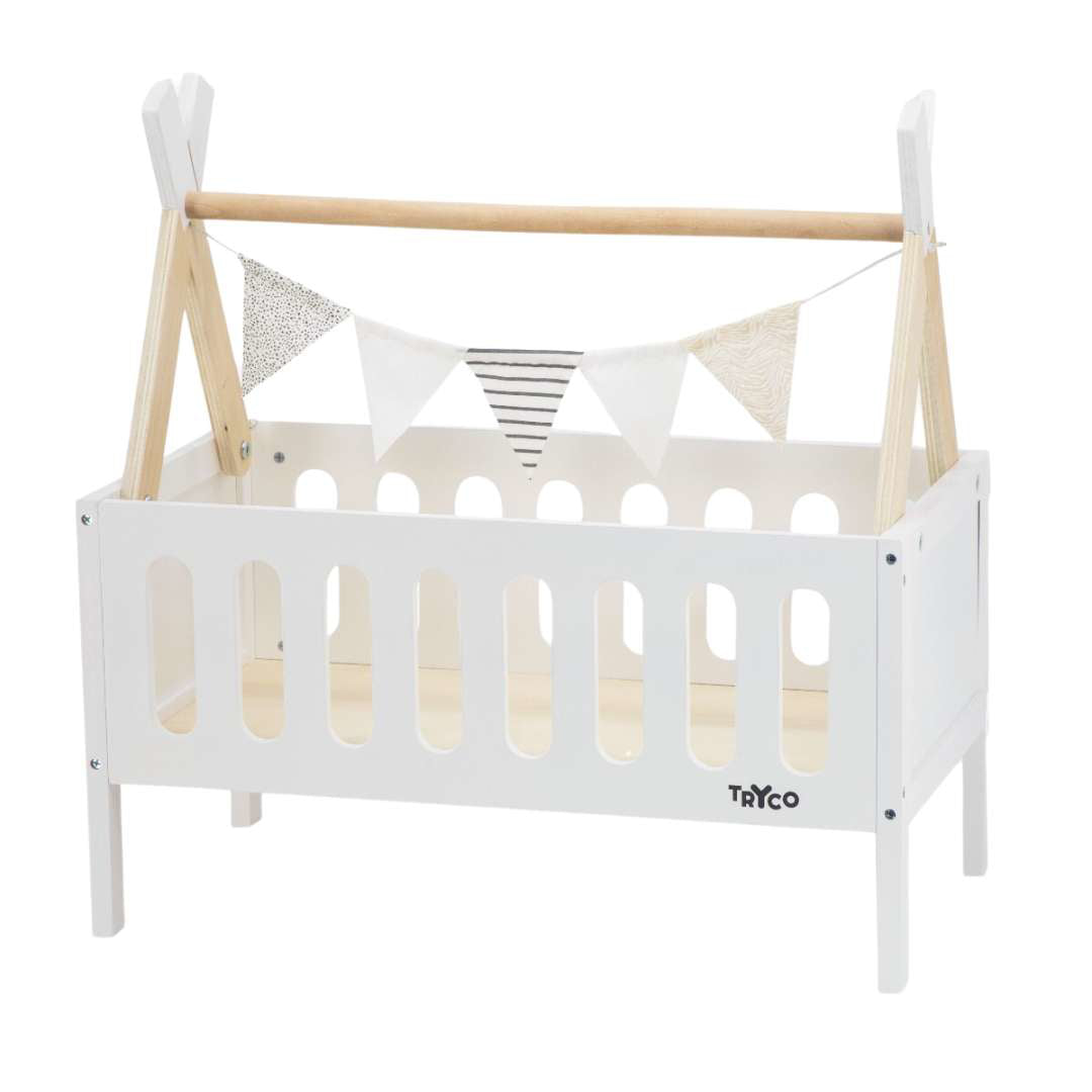 Tryco® Lesena posteljica za punčke Tryco