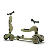 Scoot & Ride® Draisienne et trottinette 2en1 Highwaykick 1 Olive