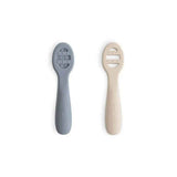 Mushie® First Feeding Baby Spoons 2-Pack Tradewinds/Shifting Sand