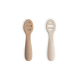 Mushie® First Feeding Baby Spoons 2-Pack Natural/Shifting Sand
