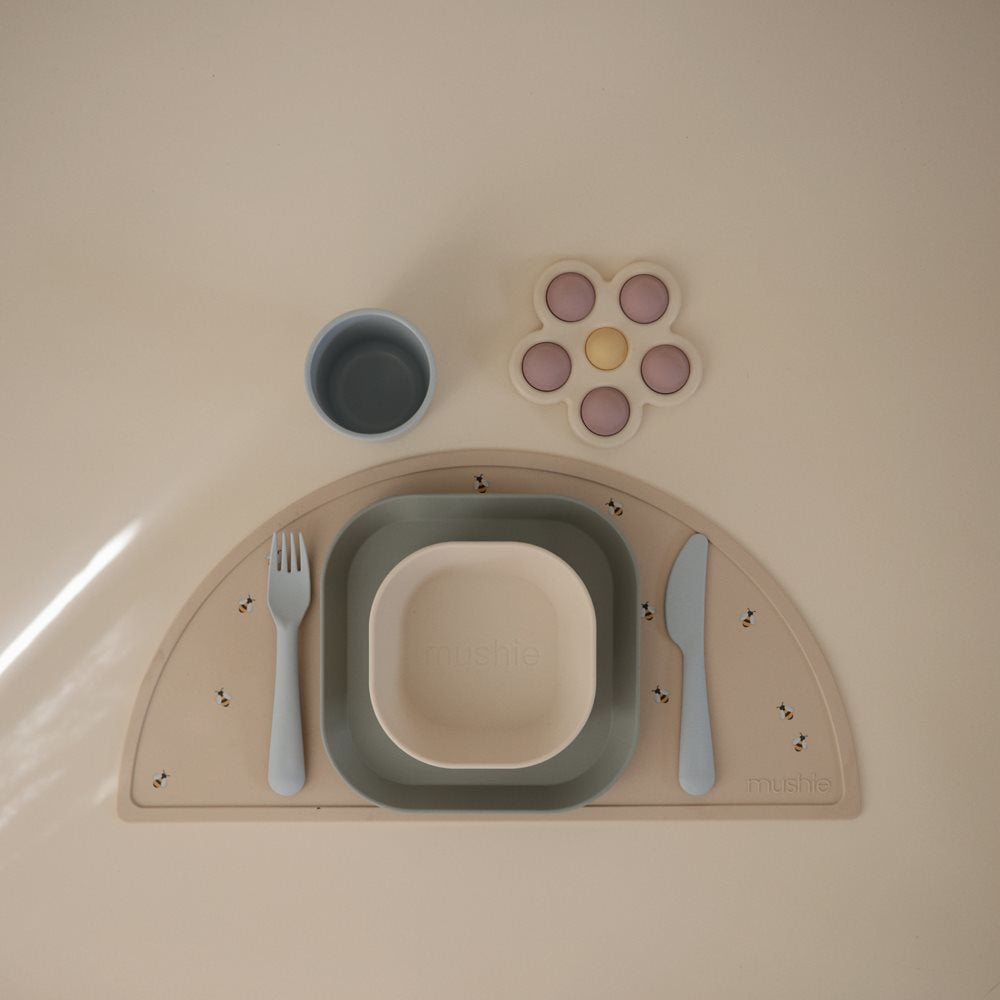 Mushie® Otroški pribor 3-delni Powder Blue Mushie