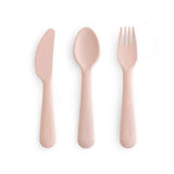 Mushie® Cutlery Set (Fork, Spoon, Knife) Blush