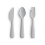 Mushie® Cutlery Set (Fork, Spoon, Knife) Cloud