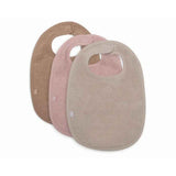 Jollein® Lot de 3 bavoirs en coton Wild Rose/Nougat/Biscuit