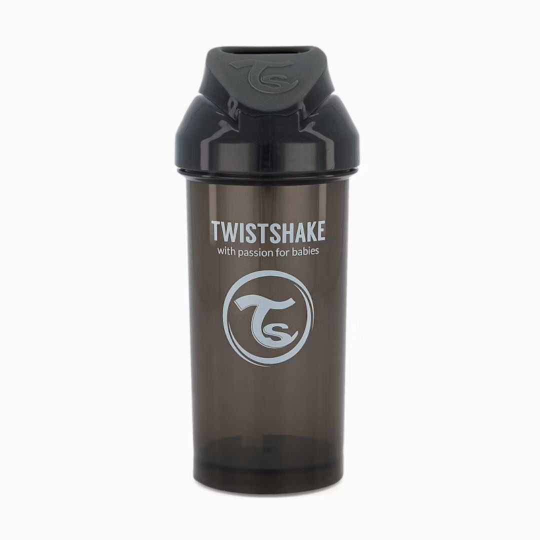 Twistshake® Lonček s slamico 360ml (12+m) Black Twistshake