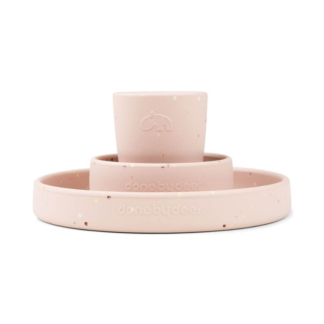 Done by Deer® Silikonski set za hranjenje Confetti Powder Done by Deer