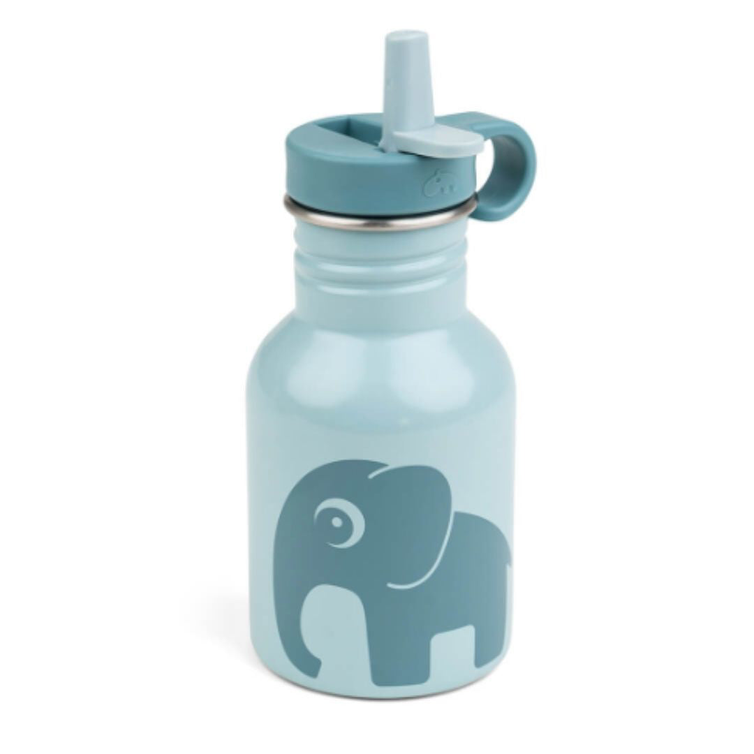 Done by Deer® Kovinska steklenička s slamico Elphee Blue 350 ml Done by Deer