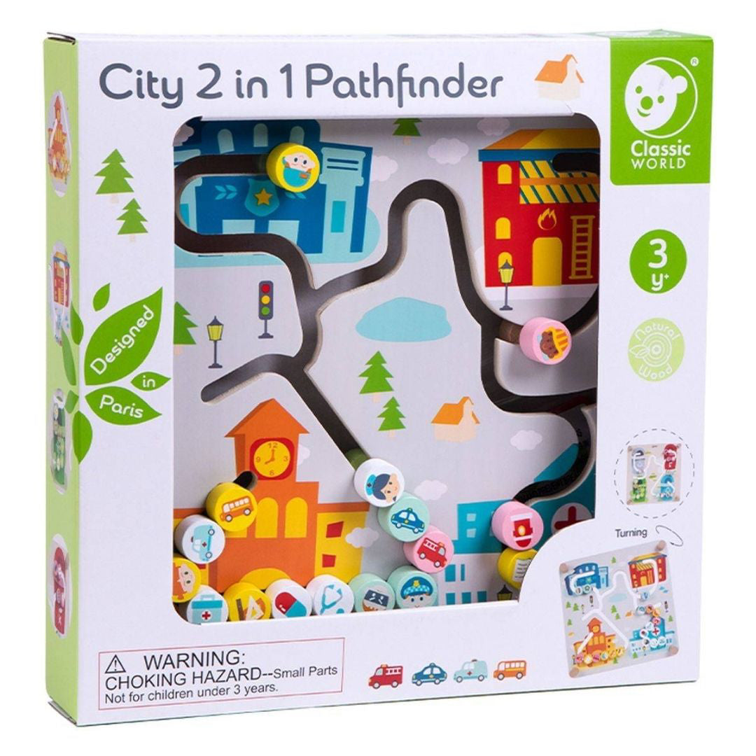 Classic World® Lesena aktivnostna tabla 2 v 1 Mesto Classic World
