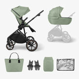 KikkaBoo® Poussette avec nacelle 2in1 Thea Army Green