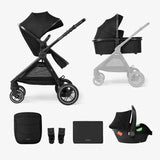 KikkaBoo® Dječji kolica s košarom 3u1 Ava Black