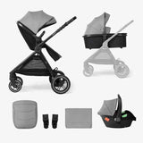 KikkaBoo® Dječji kolica s košarom 3u1 Ava Grey